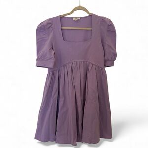 Square Neck Baby Doll Dress with Puff Sleeves​